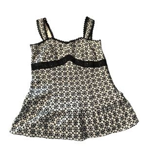 Floral Black and White Women's Top